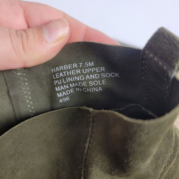 Steve Madden Womens Sz 7.5 Harber Ankle Boots Suede Olive Green Low Shaft Boots - Picture 5 of 8